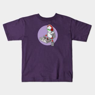 Cute Robot Musician Playing With Drum Machine Kids T-Shirt